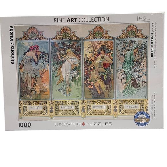 Goddesses of FOUR SEASONS 1000 Piece Eurographics Jigsaw Puzzle Alphonse Mucha